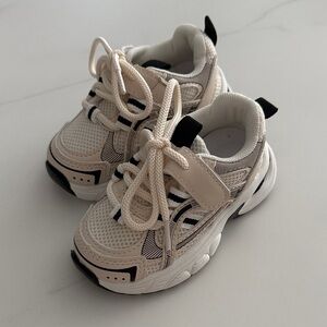 Trendy Kids Cream and Black Sneakers